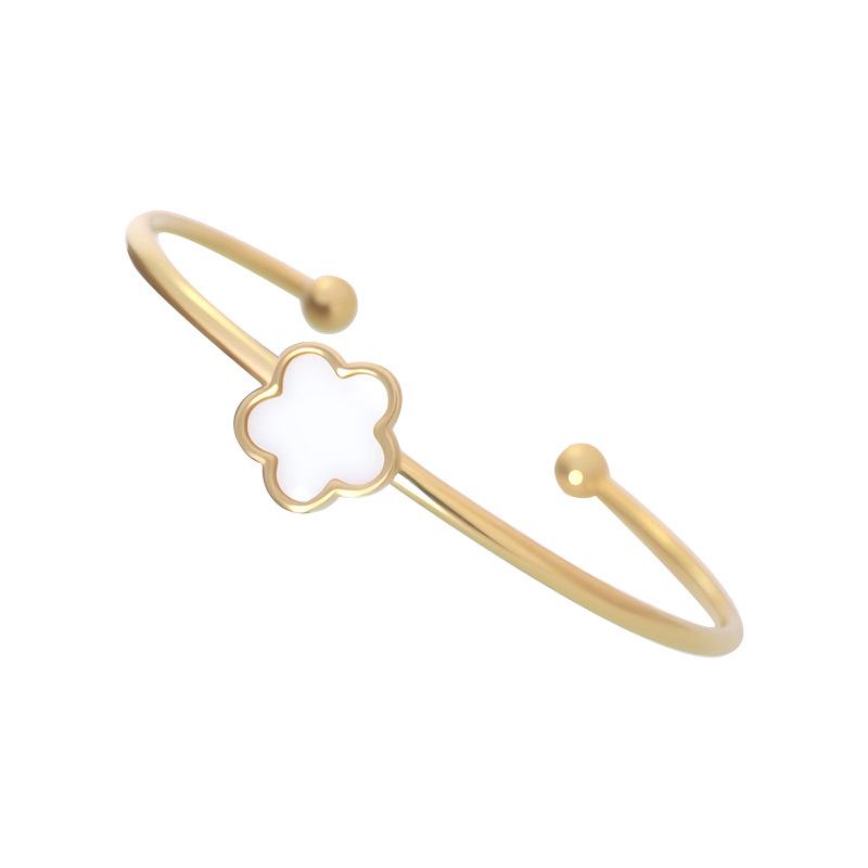 Elegant Slim Waist Titanium Steel Bracelet with Diamond Inlay, 18K Gold, Women's Niche Design