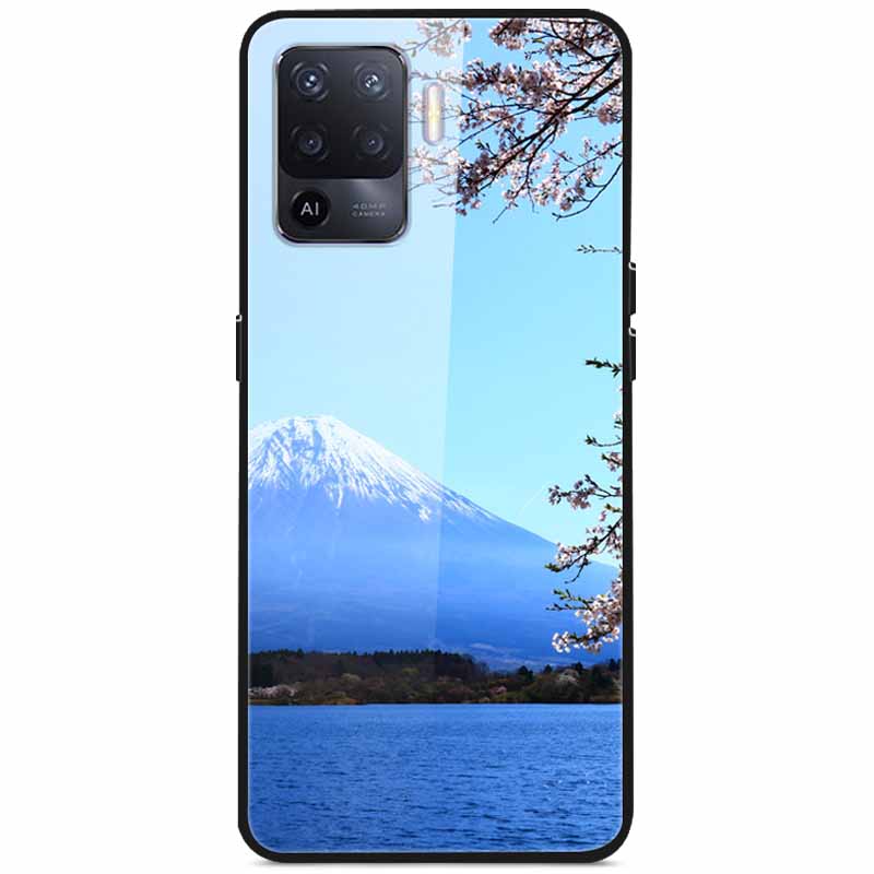 Tempered Glass Case For Oppo Reno5 Lite Hard Back Cover for Oppo Reno 5 Lite Luxury Painted Reno5Lite Funda 6.43'' Shockproof