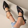 2025 Pointed Mesh Wrap Head Slippers Outside Wear High Heels New Shallow Mouth Sandals Single Shoes