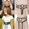 Medieval Styles PU Belt With Thread Design Metal Hook Buckles For Roleplay Event And Masquerades Outfit Dressingup