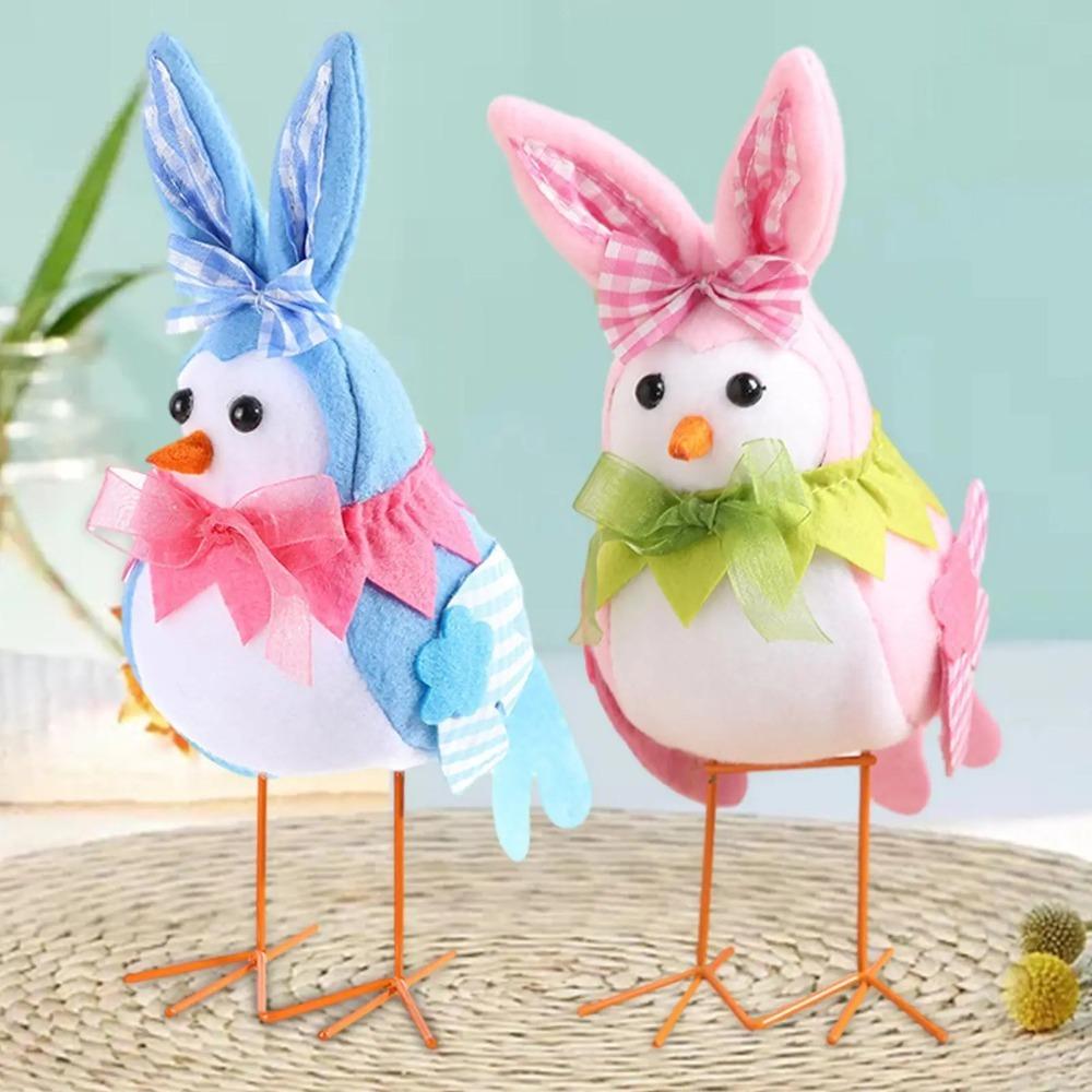 

Plush Easter Bird Doll Ornament Handmade Bird Table Decor Home Office Decor синій