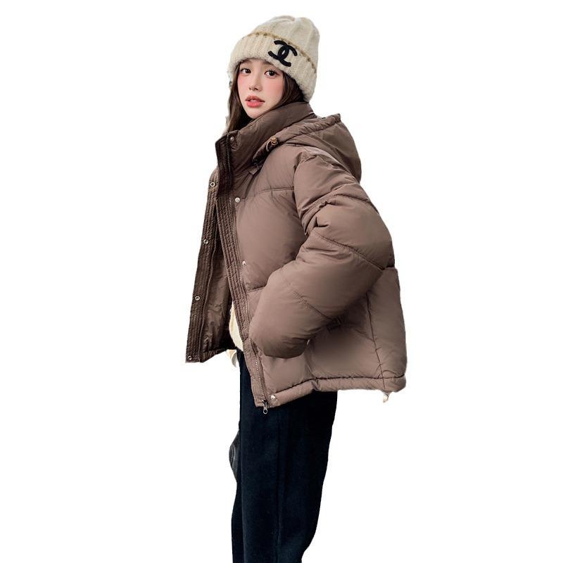 Down cotton jacket women's short 2025 winter new student hooded cotton jacket Korean version thickened bread jacket padded jacket