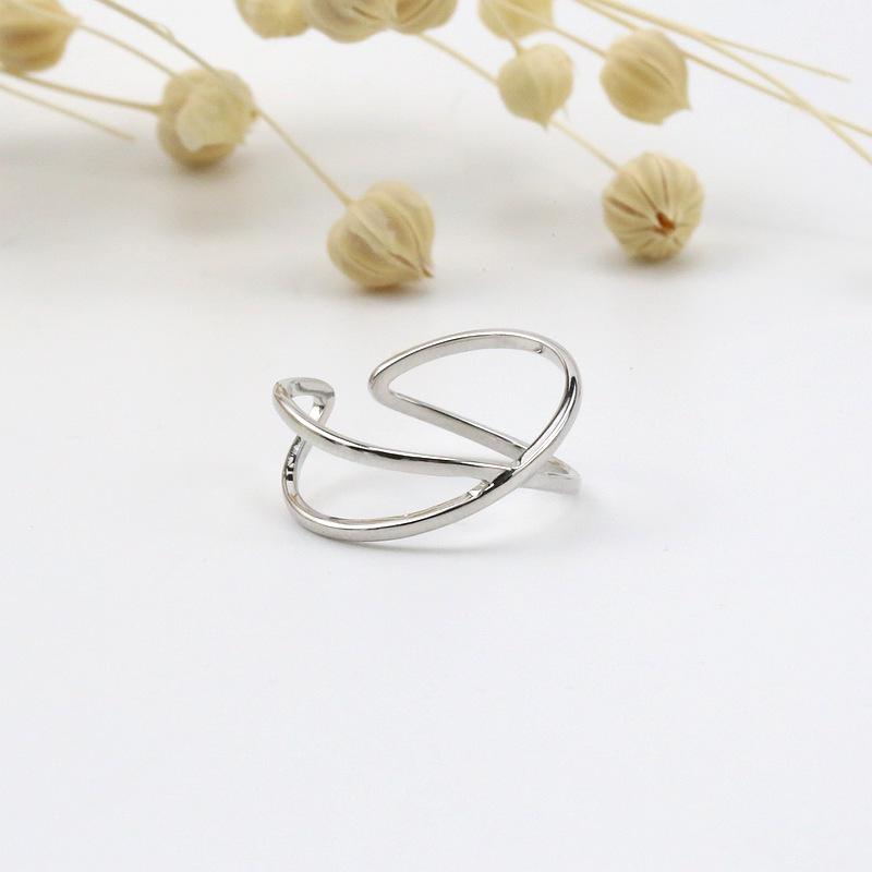 2019 Geometric Cross-Line Adjustable Ring in Japanese-Korean Style