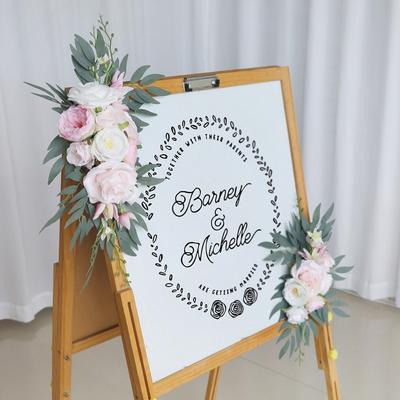 2Pcs Boho Artificial Wedding Arch Flowers Wedding Arch Flowers for Ceremony Party