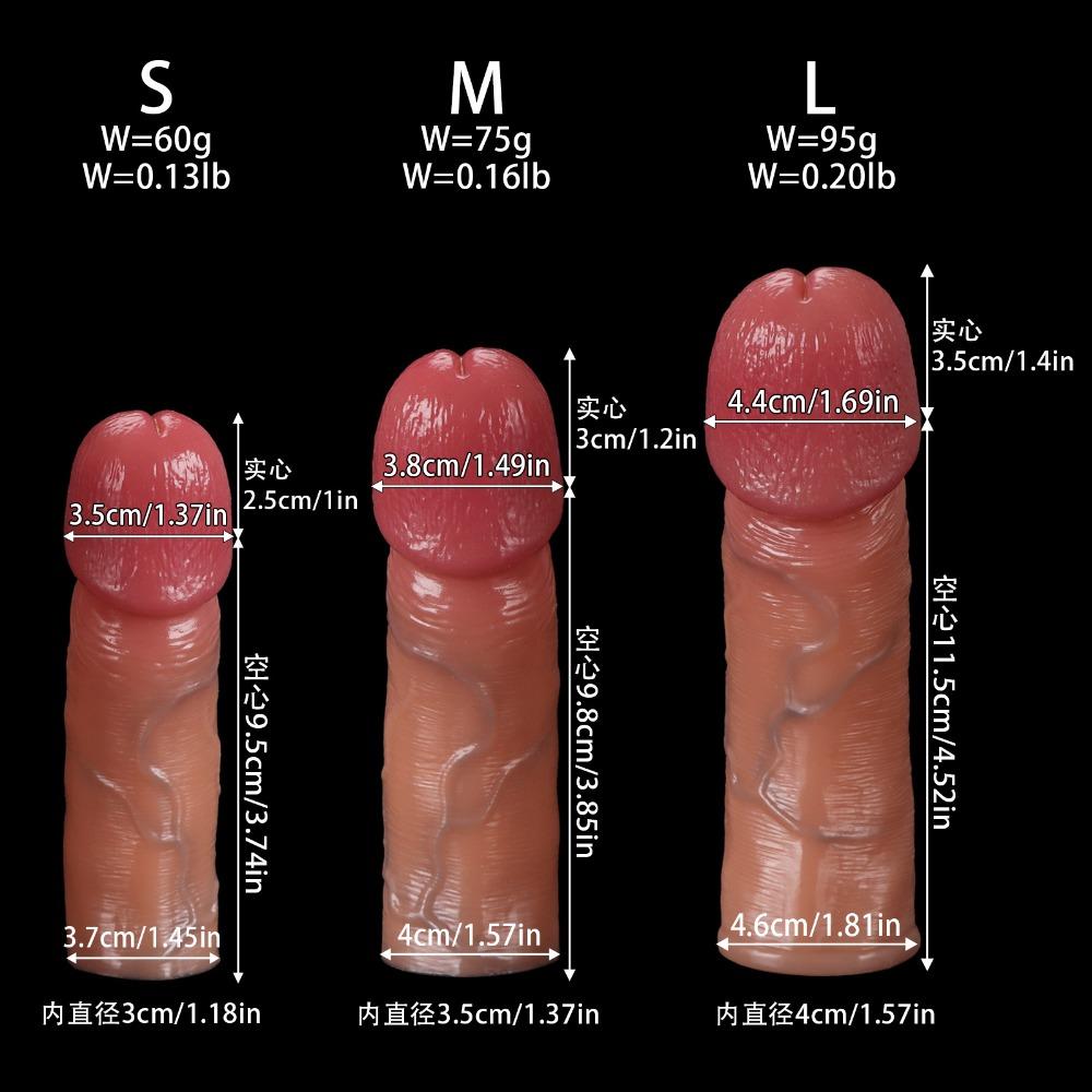 Soft Silicone Penis Extender Thicker Longer Delay Ejaculation Intimate Toy for Couples