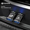 Typ-C-zu-USB-Port-Konverter Ladekabel-Adapter Schlüsselanhänger für RAV4 Corolla CHR Auris Yaris Prado Camry Prius Crown bZ3X IJ1