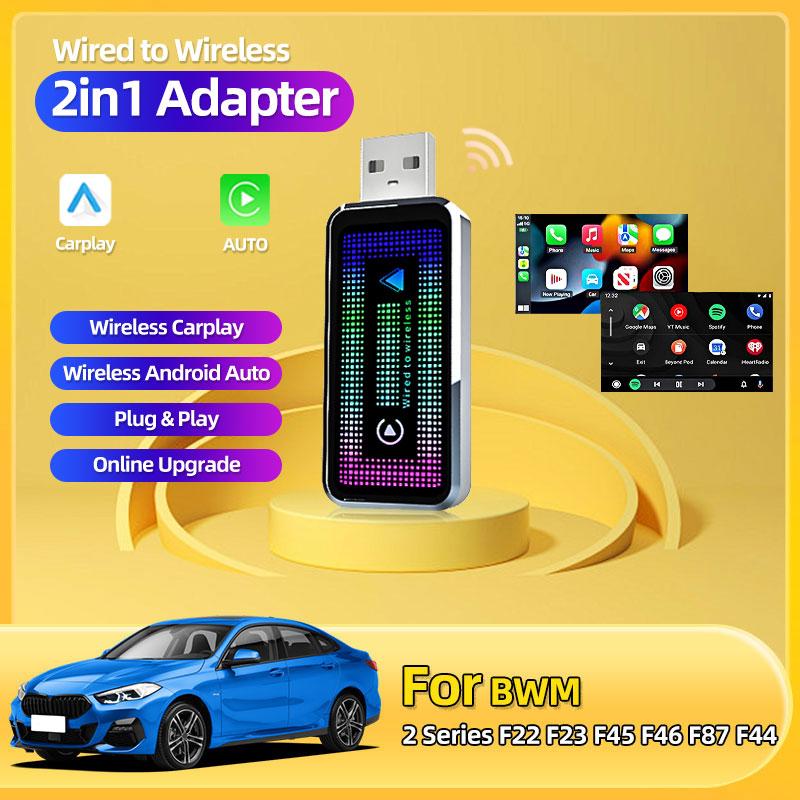 

2in1 Wireless CarPlay Android Auto Wireless Smart Dongle Mini Box Plug And Play For BMW 2 Series F22 F23 F45 F46 F87 F44 чёрный