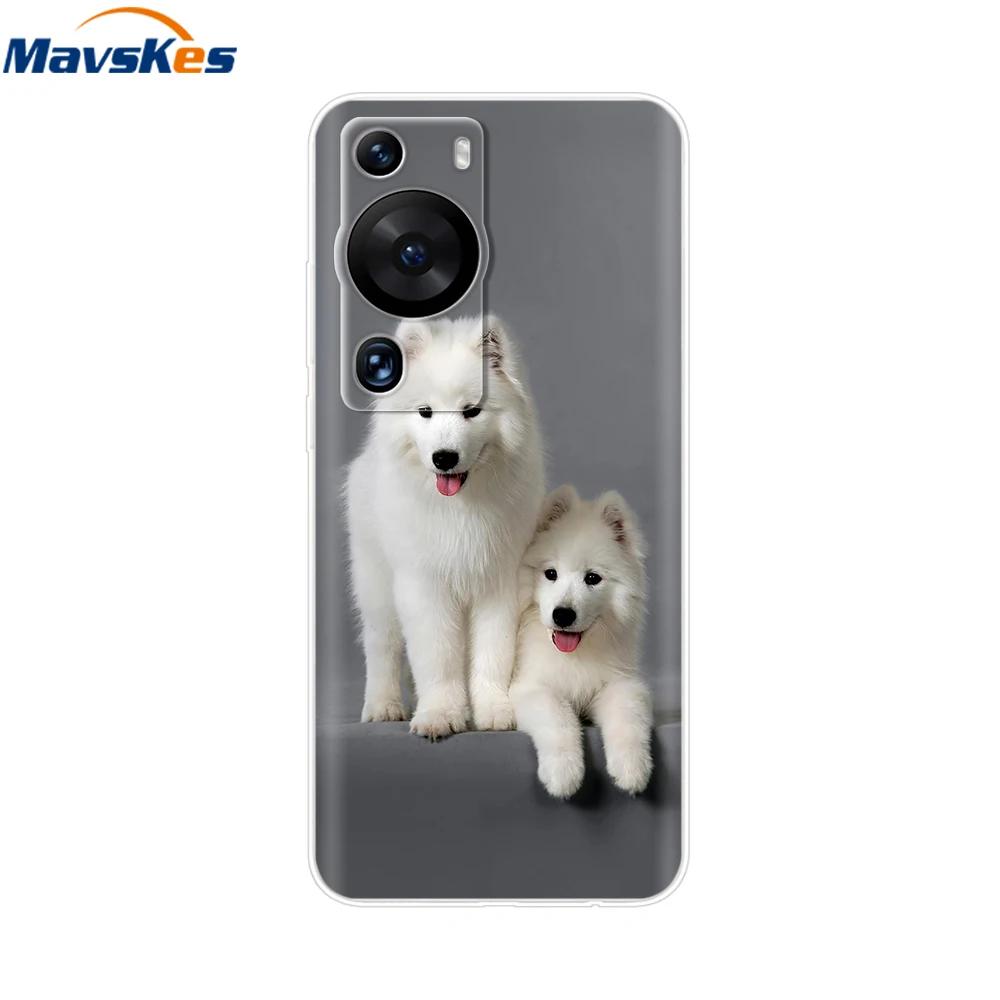 For Huawei P60 Pro Case Cute Heart Cartoon Painted Silicone Clear TPU Back Cover For Huawei P 60 P60 2023 P60Pro Phone Cases