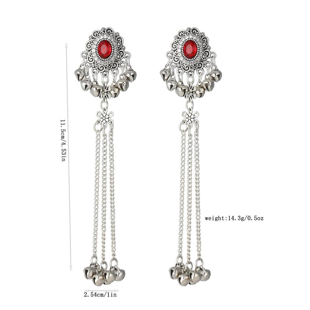Retro Exotic Tassel Dangle Earrings - Artistic, Classical, and Exquisite Hollow Design