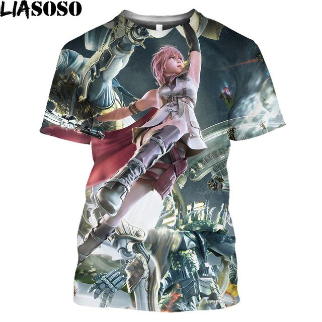 

Чоловічий одяг Final Fantasy VII Remake Чоловіча футболка з 3d-принтом Oversize з коротким рукавом Модна футболка Повсякденна футболка Homme Tee Tops XL