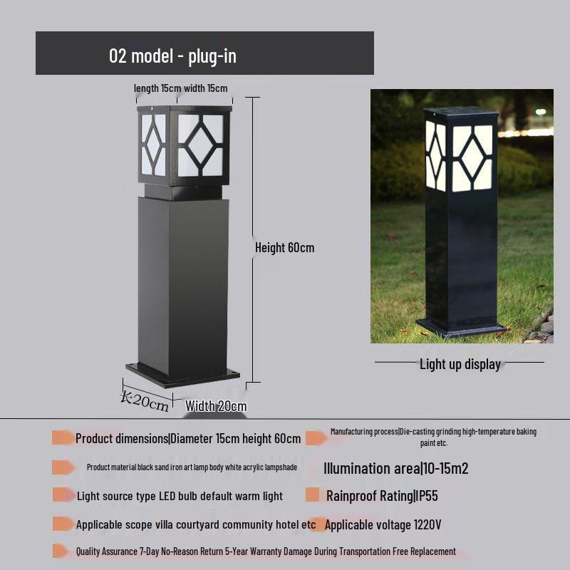 Solar-Powered Waterproof Lawn Light for Outdoor Garden or Villa