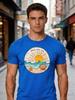 Unisex Crew Neck Cotton T Shirt Beach Vibes Only Sun Wave Graphic Print Short Sleeve Tops Loose Holiday Summer Tees For Young Male
