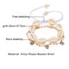 2 Pcs/set Simple Colorful Beads Acrylic Shell Cotton Rope Anklet Set Women Fashion Jewelry Gift