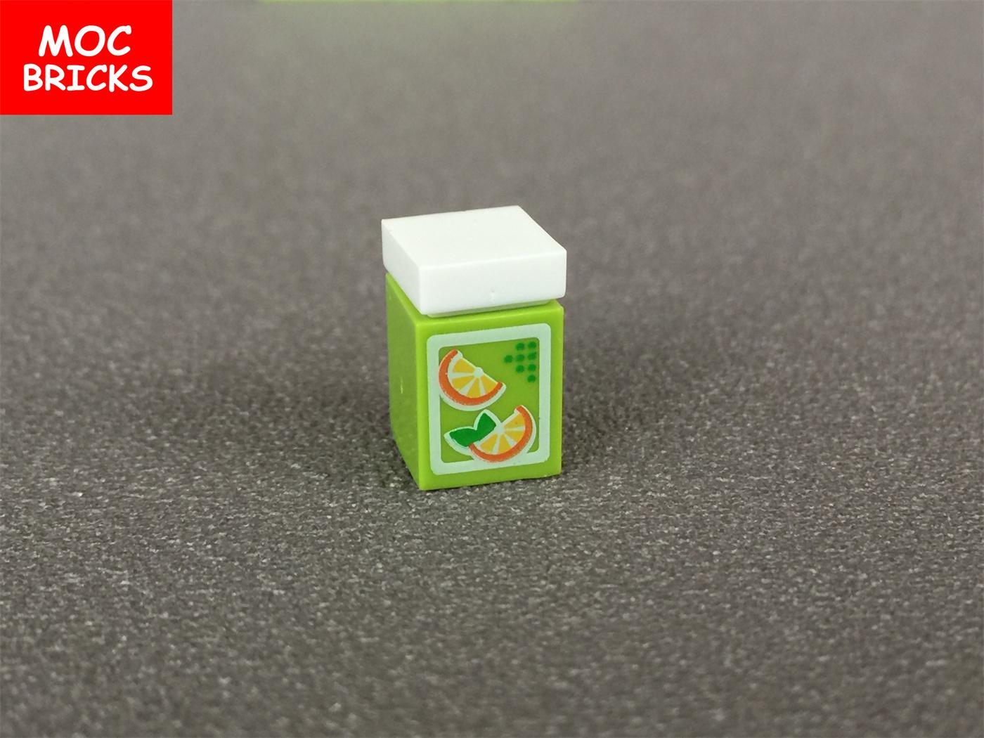 

50pcs/lot MOC Bricks Orange Juice Coffee Chocolate Milk Rice Pattern Educational Building Blocks DIY Playthings presents оранжевый