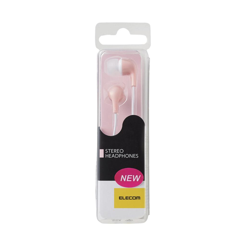 ELECOM CN300 Stereo Balanced Sound Quality and Crisp Light Headphones, In-Ear, Bass, Pink, EHP-CN300APN1