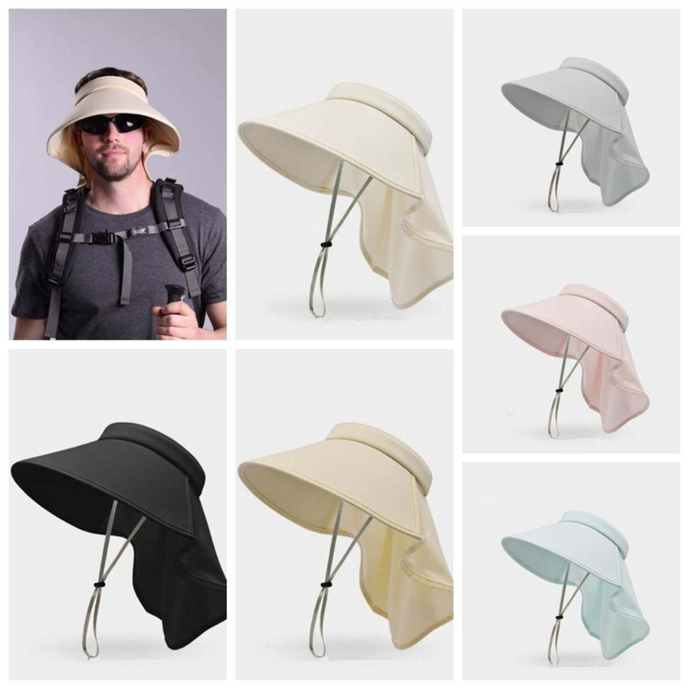 Ice Silk Summer Men Visor Cap Wide Brim Mountaineering Cap Fashion Sun Cap  Famale
