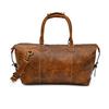 Handmade Distressed Leather Duffle Bag: Weekender Travel Bag