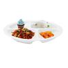 Divider Plate 4 Compartments Anti Slip Mat Round Portion Control Section Plate for Children Elderly Disabled