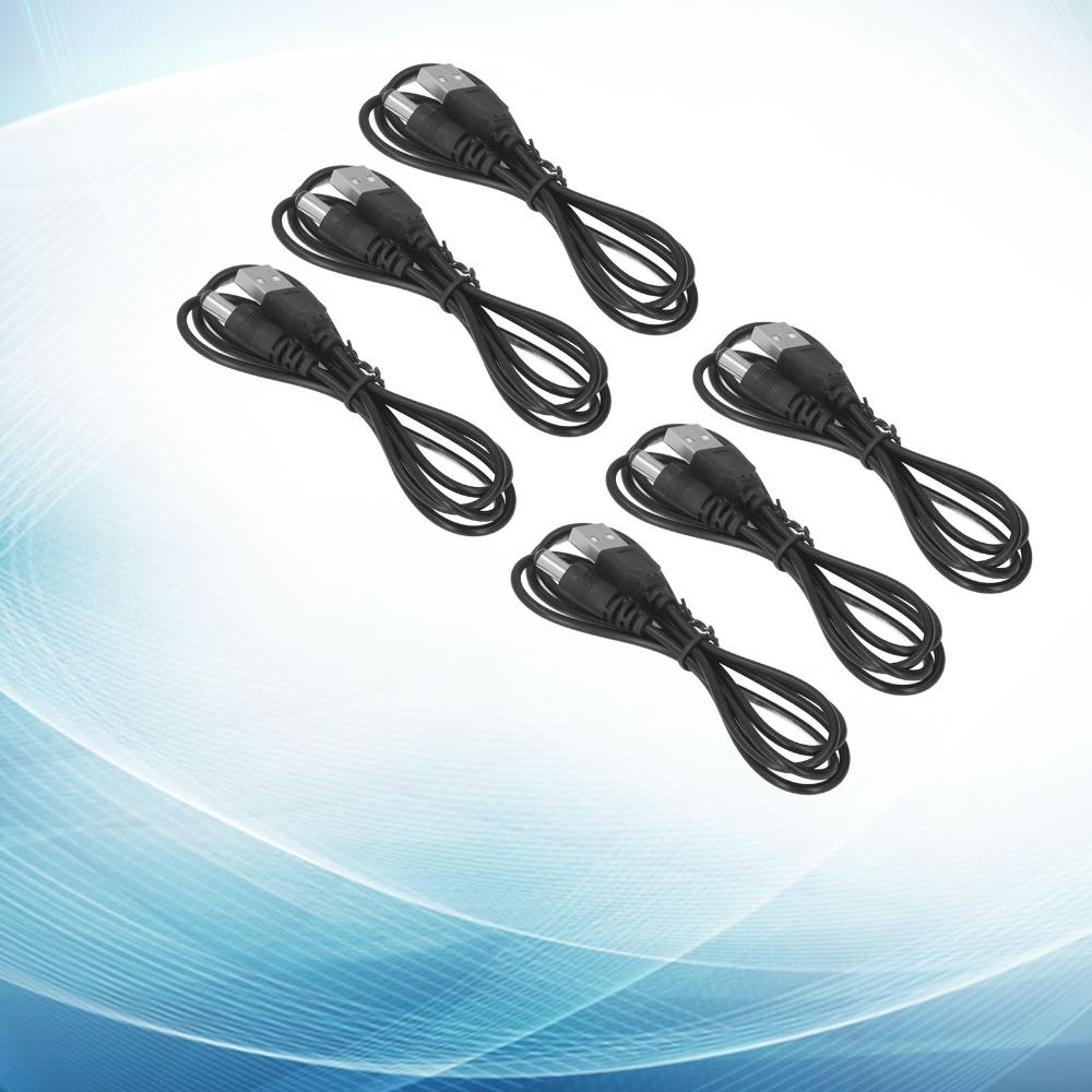 6Pcs 5V USB to DC Power Cable 5.5x2.1mm Jack USB 2.0 A Male Power Charge Cord Black 3.3ft DC Connector Power Cable USB HUB