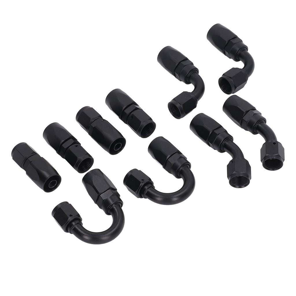 6AN Fuel Line Fitting Kit 20ft Hose 10pcs Fitting Aluminum Black Anodized 500 Psi Universal for Car Ship