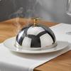 Restaurant Steak Cover Elegant Design Stainless Steel Cloche Hammered Plate for Chefs,