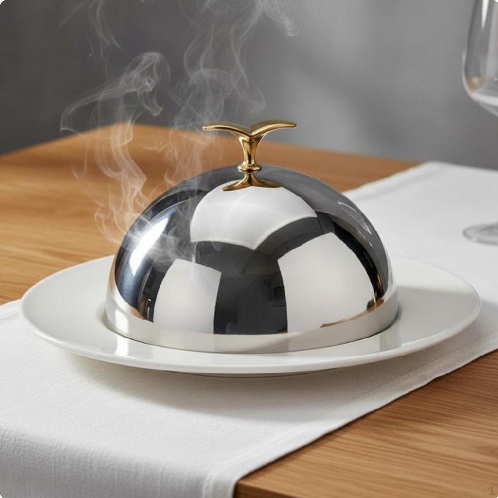 Restaurant Steak Cover Elegant Design Stainless Steel Cloche Hammered Plate for Chefs,