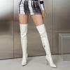 Stivali sexy da donna con tacco a spillo, sopra il ginocchio, a punta, taglie forti 40-48, tacco ultra alto, stile europeo
