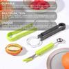 4 In 1 Stainless Steel Fruit Tool Set Melon Ball Spoon Set Knife Shape Set Fruit Carving Knife Cutter Watermelon Slicer Kitchen Accessories