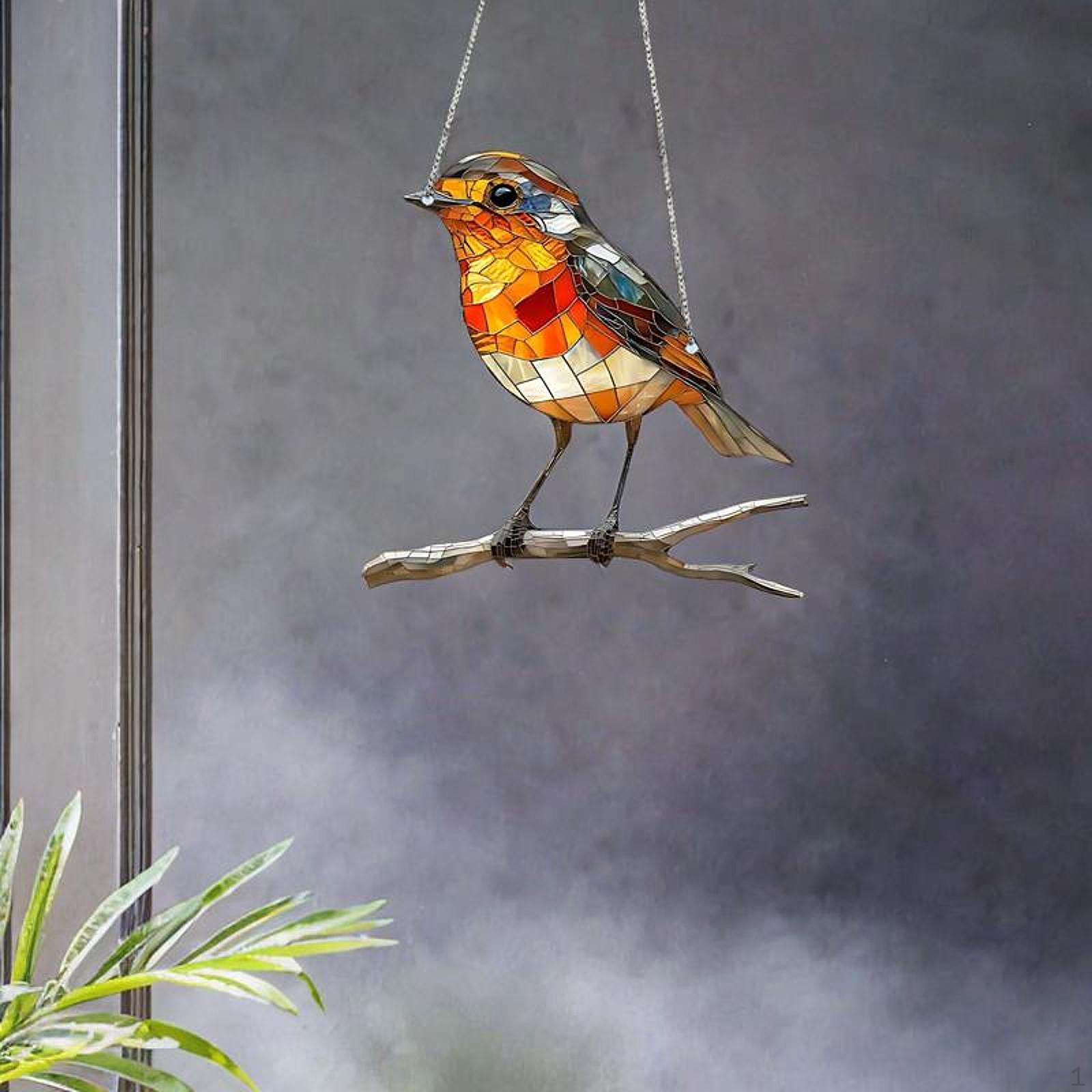 

2D Flat Bird Hanging Ornament, Wall Decor, Glass Panel, Window Decoration, Pendant, Acrylic