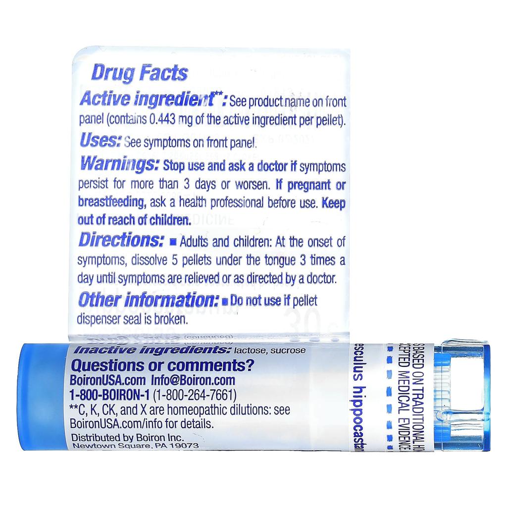 Aesculus Hippocastanum, 30C, Hemorrhoid Relief, 80 Pellets