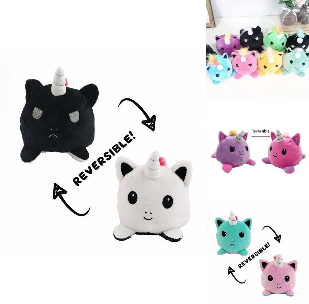 Magical Reversible Unicorn Plush Doll Luxurious Soft Material With Feather Cotton Filling For Comfort