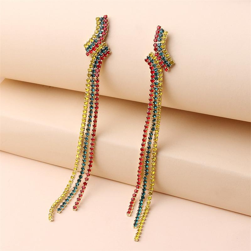 S925 Silbernadel Luxus Diamant Quaste Ohrstecker - Damenschmuck für Gesellschaftsdamen Hängeohrringe