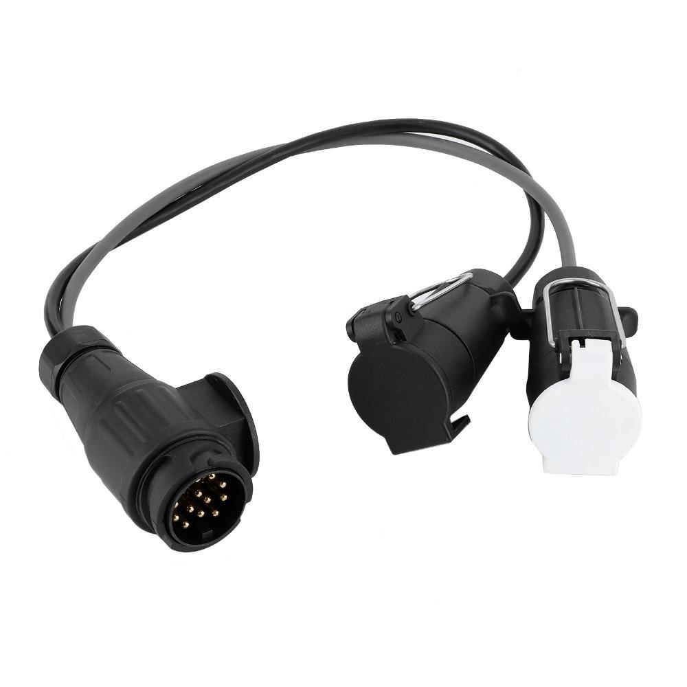 Brass Contact Towbar Electric Adapter Trailer Socket Adapter Cord  Towing Electrical Conversion