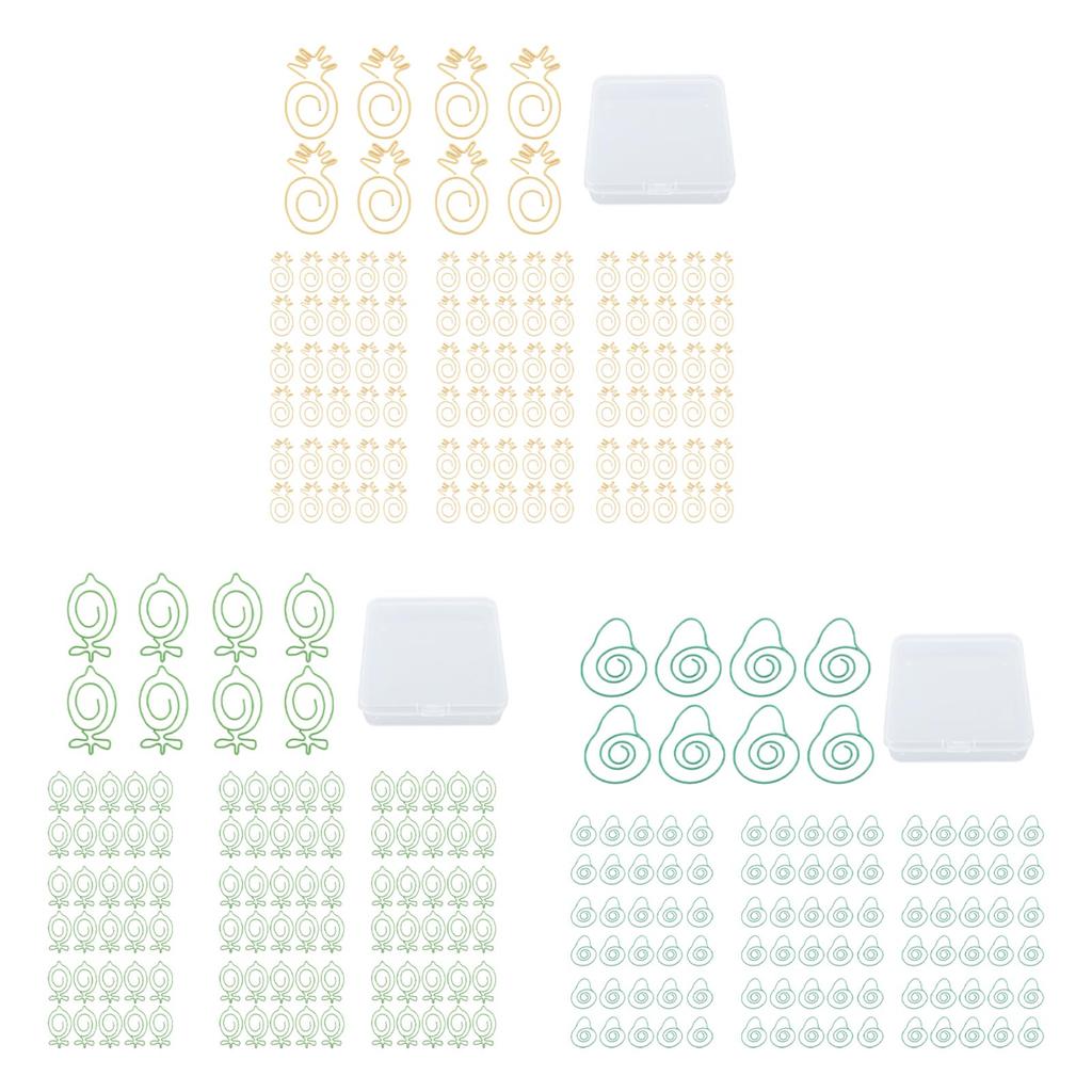 100Pcs Cute Paper Clips Lovely Fruit Design Exquisite Color Wide Application Kids Paper Clips for Of