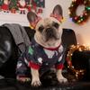 Christmas Four-Legged Elastic Plush Suit for Small Dogs with Ankle Cuffs
