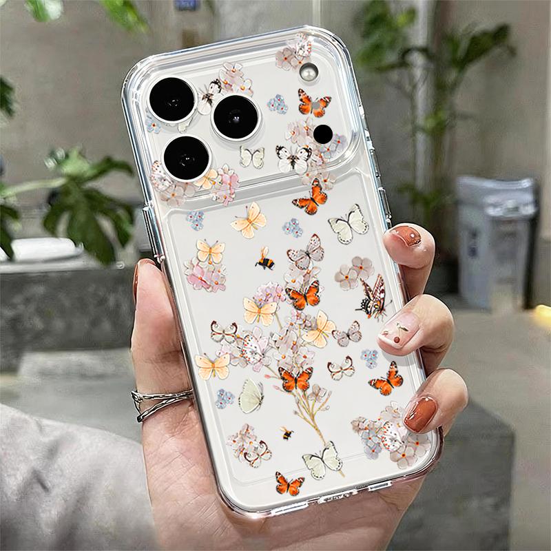 Butterfly Pattern Case For iPhone 17 Pro Max Coque iPhone 16 15 14 13 12 Pro Max 11 Clear TPU Silicone Soft Cover