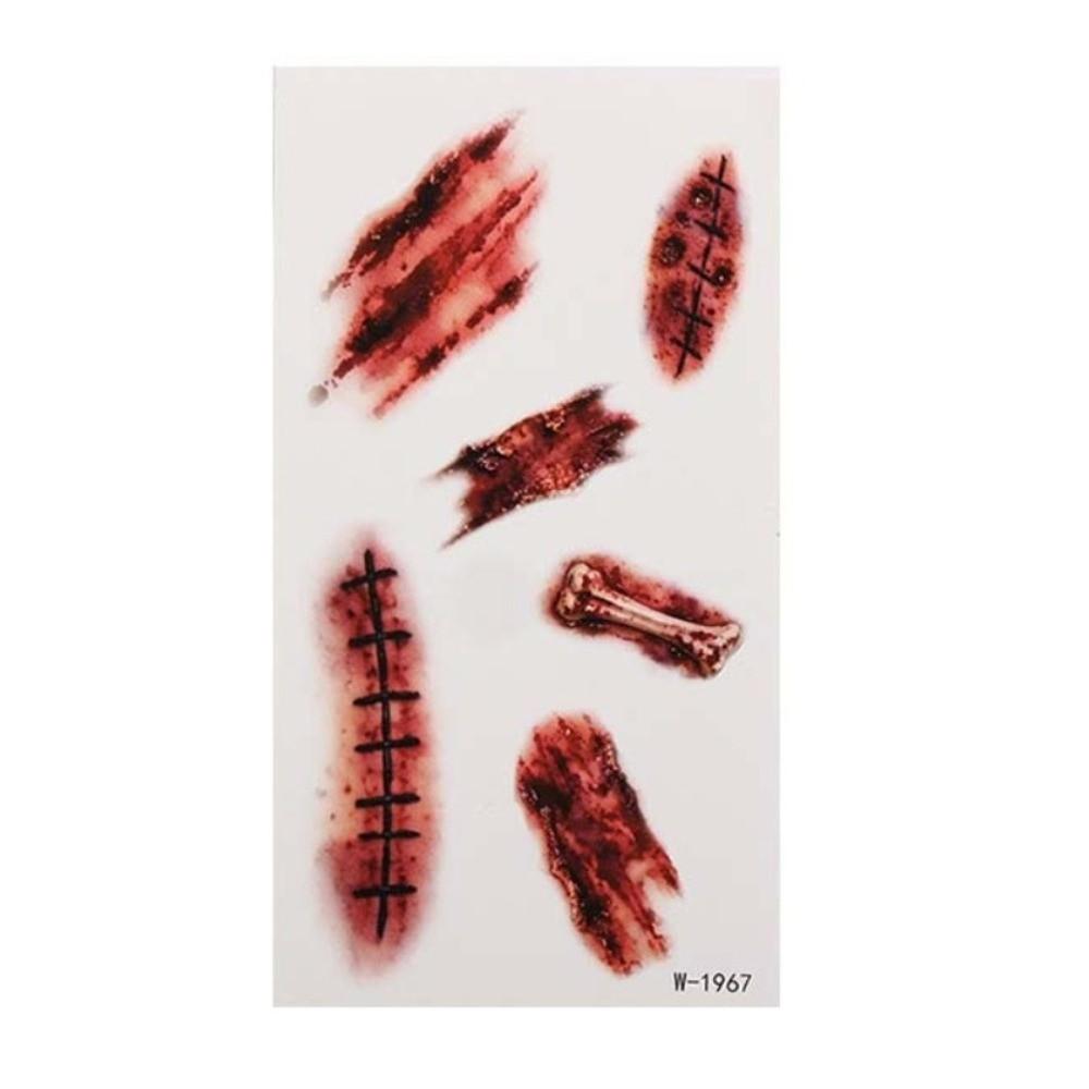 Bloody Makeup Halloween Tattoo Stickers Waterproof Body Art Scar Decals  Haunted House