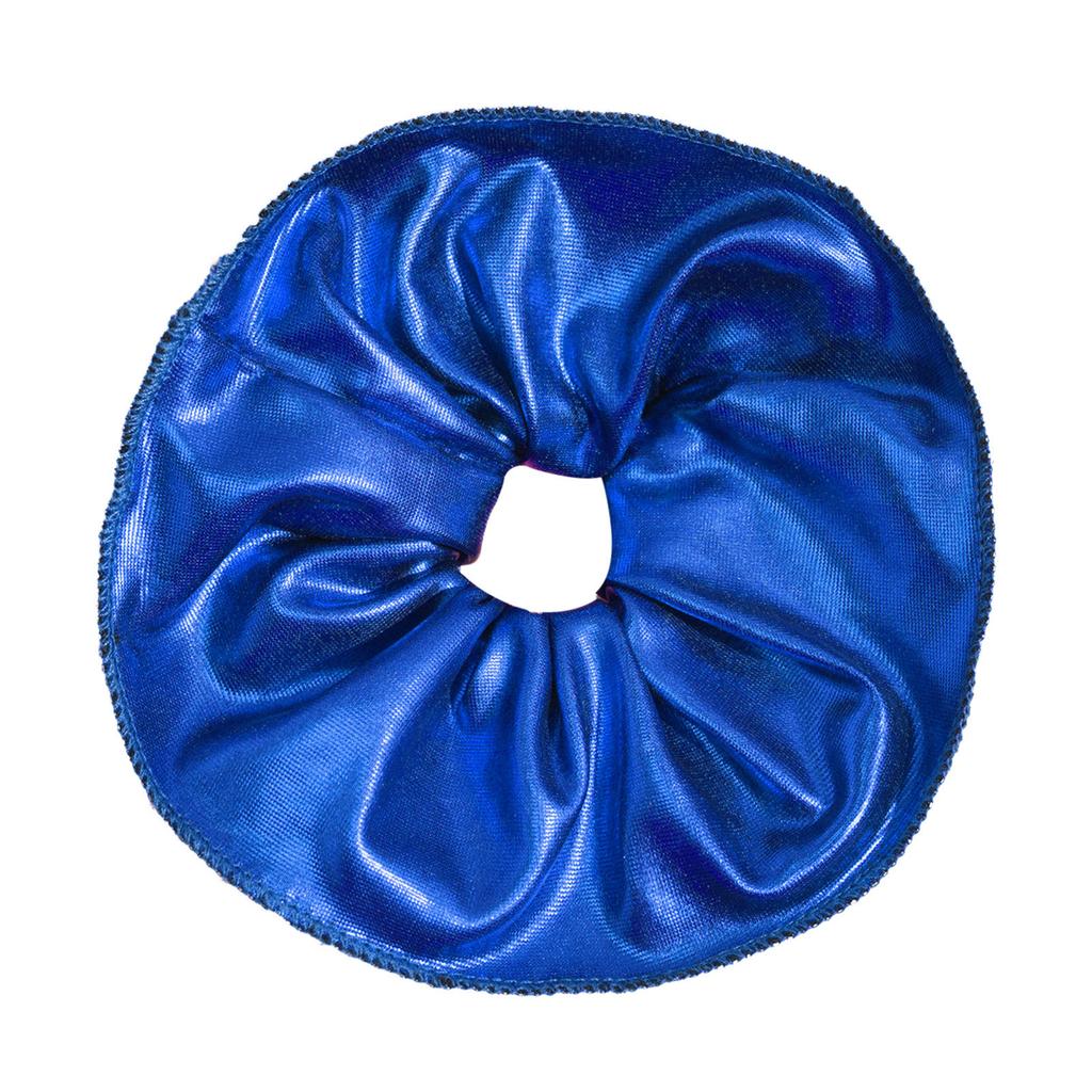 Kids Metallic Ruffle Elastic Hair Scrunchie Wide Hair Band Ponytail Holder Hair Tie for Girls Headwear