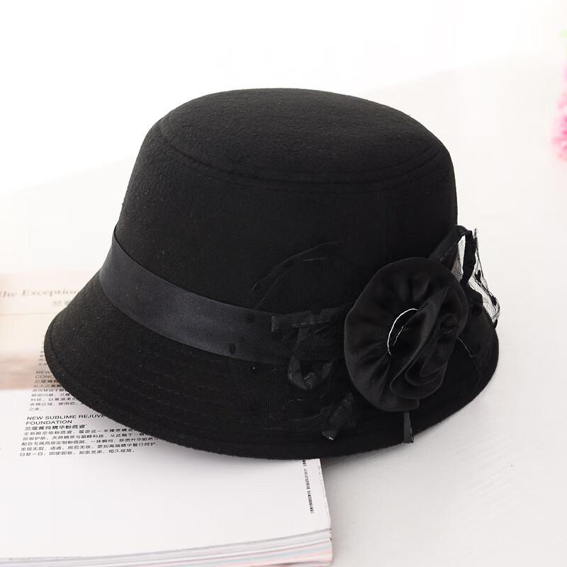 Dámský retro fedora klobouk ze vlněné plsti se širokou krempou ZHENYUEQI