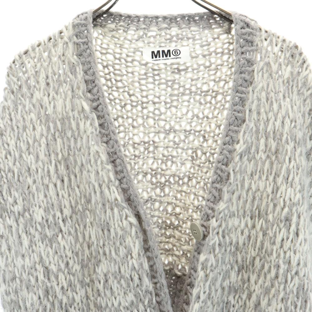 MM6 alpaca blend Short sleeve knit cardigan M gray Martin Margiela Men's Used