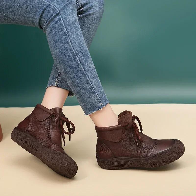 Dámske Jednoduché Topánky Jar Jeseň Hrubá Podrážka Sťahovacia Šnúrka Šev Auta Oxford Topánky Módne Pohodlné Zvýšenie Protišmykové Zapatos Mujer