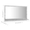 VidaXL Miroir de Salle de Bain Miroir de Maquillage Miroir Mural Décoration Miroir Décoratif Maison Intérieur Gris Béton 804566