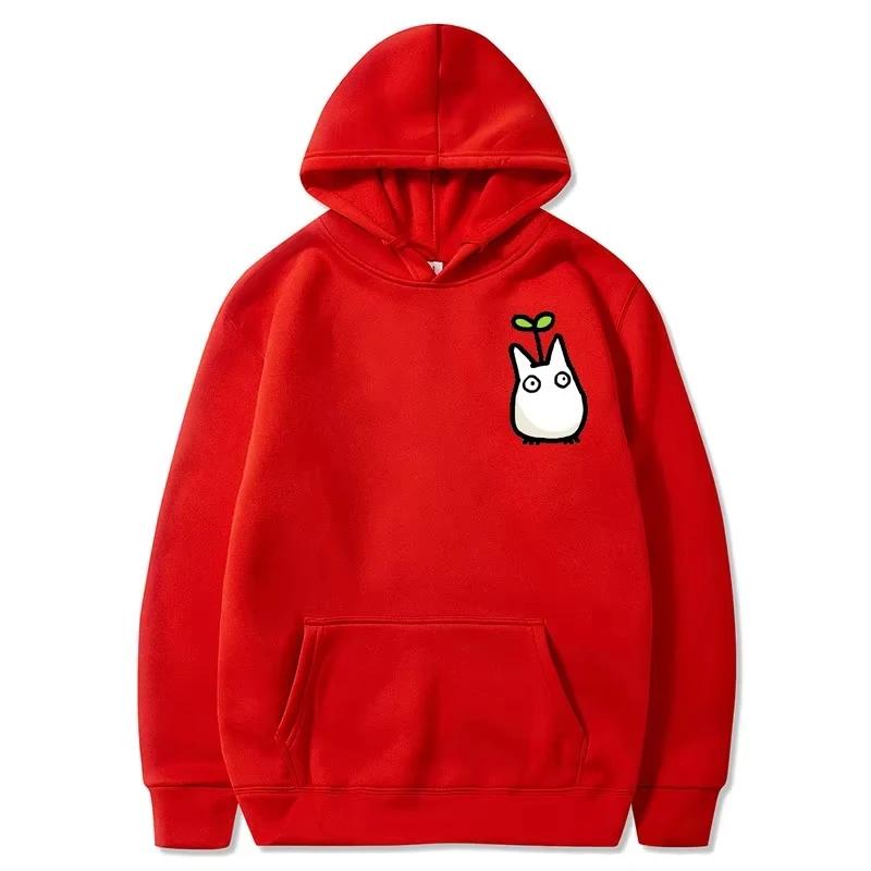 A trendy 2D hooded sweatshirt featuring the Japanese anime Totoro Studio Ghibli pattern print for men in the autumn of 2025