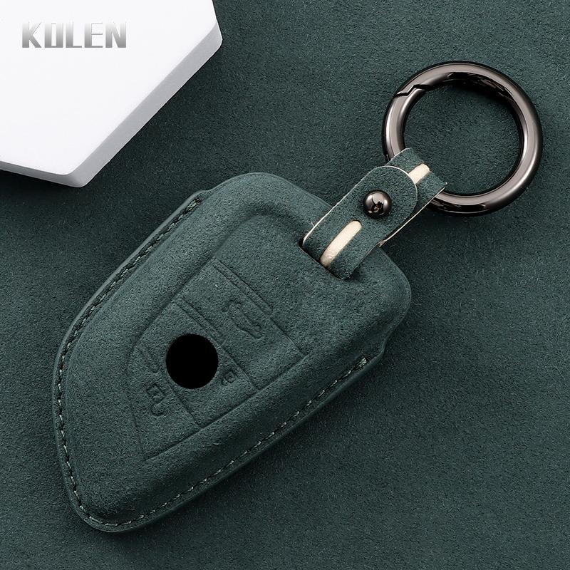 Genuine Leather Auto Smart Key Fob Cover Case Housing Fit For Bmw X1 X3 X5 X6 X7 1 3 5 6 7 Series G20 G30 G11 F15 F16 G01 G02 F48 G05 G06 G07 Remote