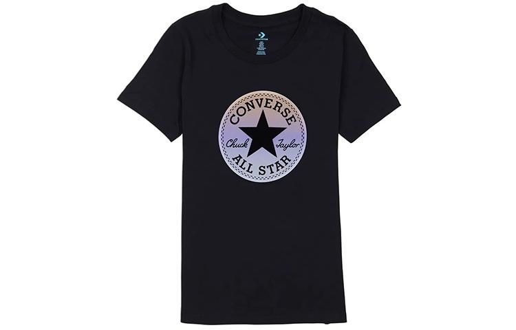 Converse Set in Sleeve T Shirt Women s Black 10018921-A01 L