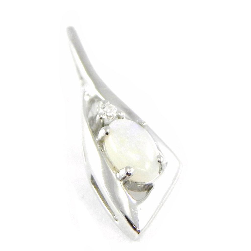 Les Trésors De Lily [E8671] - Pendentif Argent artisanal 'Déesse Opale' blanc argenté (rhodié) - 20x8 mm