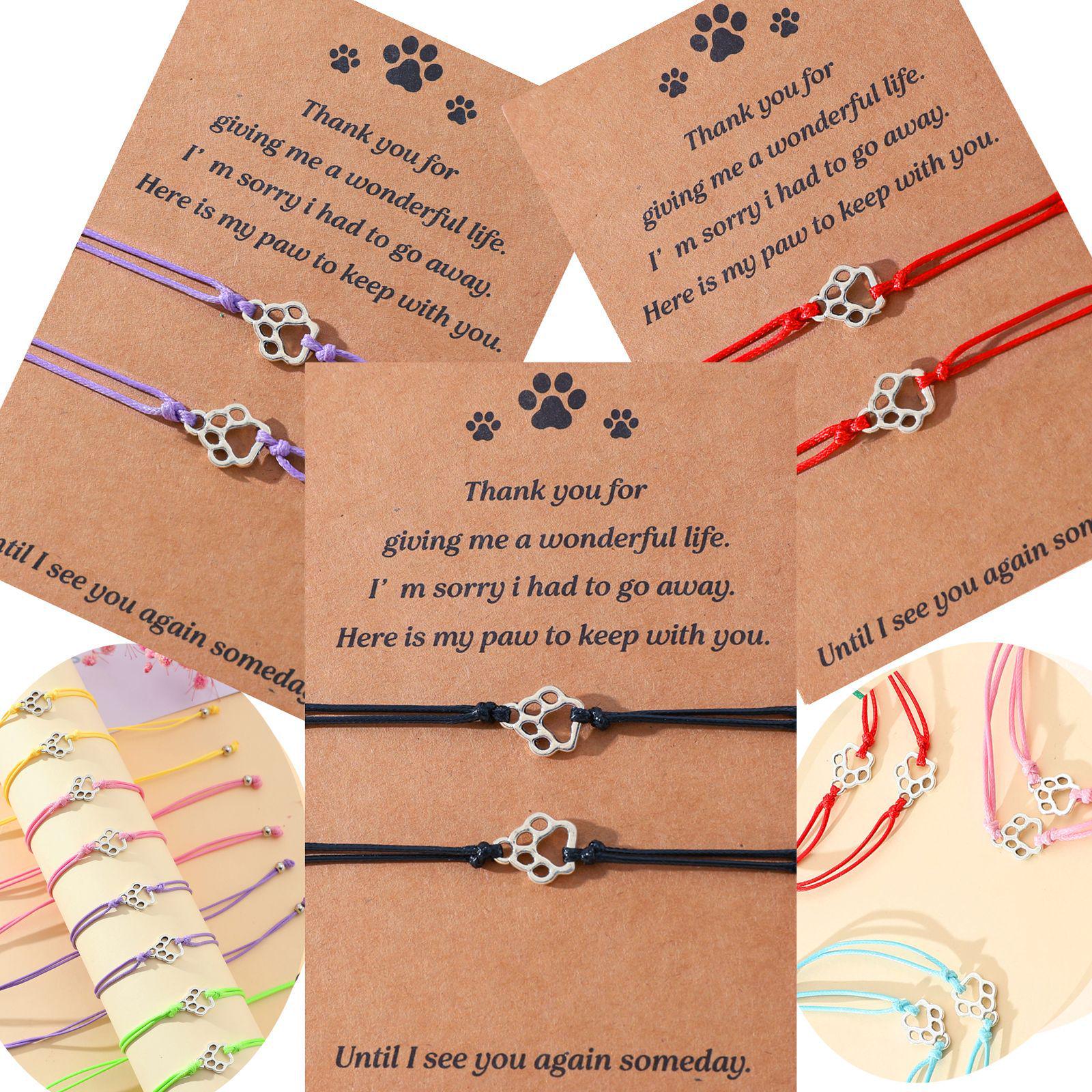 

Creative Multicolor Cat Paw Print Friendship Bracelet - Handmade Woven Design