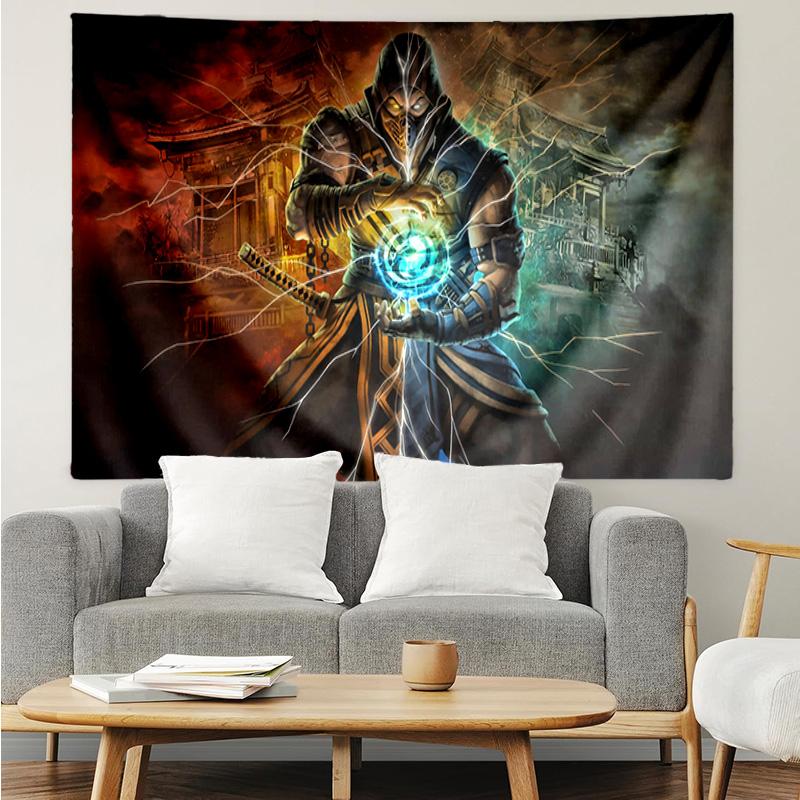 Powerful Warrior Kombat Tapestry Hanging for Bedroom,Livingroom, Playroom,Decor Art Room Wall Tapestry Holiday and Birthday Gifts