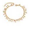 1-Piece Women's Gold Bohemian Beach Style Anklet - Handcrafted, simple, and luxurious footwear, inlaid with teardrop, diamond, a