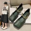 women's outdoor shoes Ladies Casual Loafers british style metal chain design banquet and office 41-43